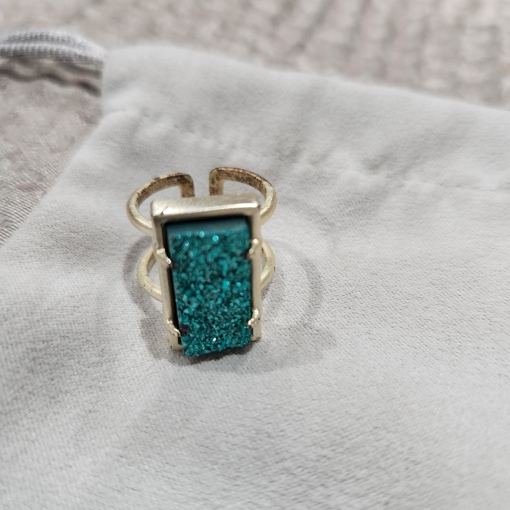 Kendra Scott Lennox Ring with Aqua Druzy